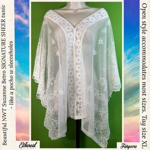 SUZANNE BETRO SIGNATURE XL(FITS SEVERAL SIZES)FAIRYCORE FAIRY SHEER LACE TOP